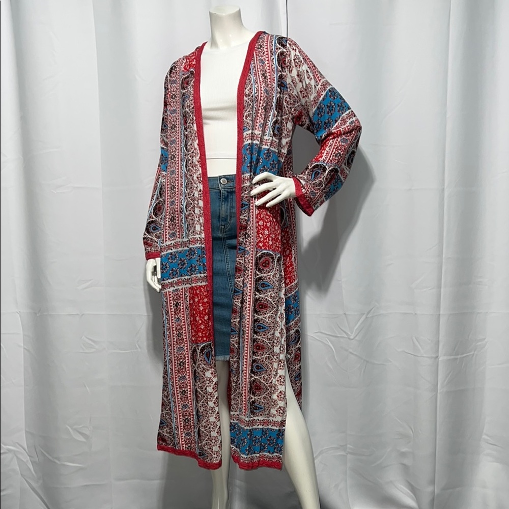 NWT Paisley Patchwork Boho Printed Split Side Ope… - image 2